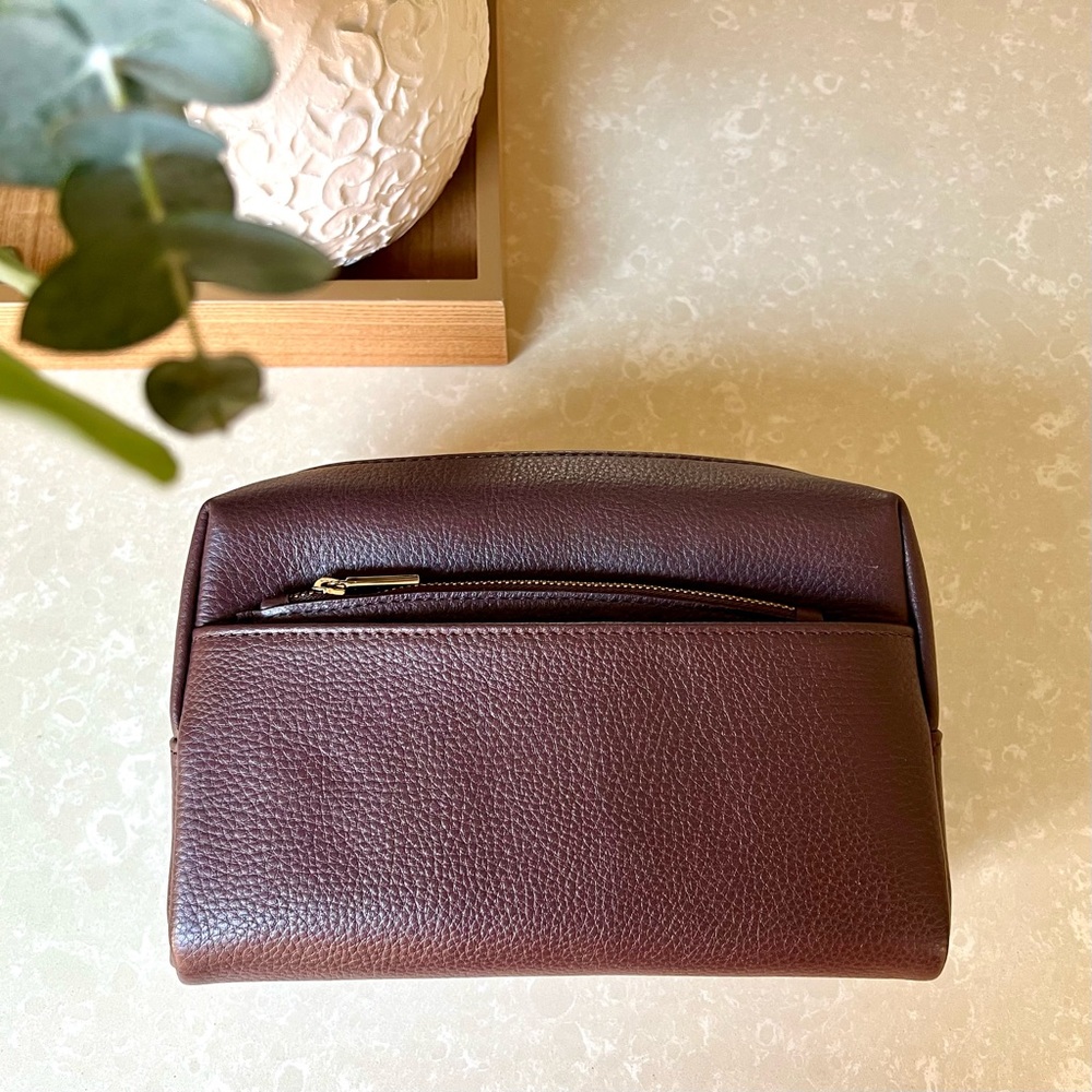 Cuyana Pebbled Leather Double Makeup Bag / Vanity Case - NEW w/TAG!